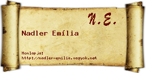 Nadler Emília névjegykártya